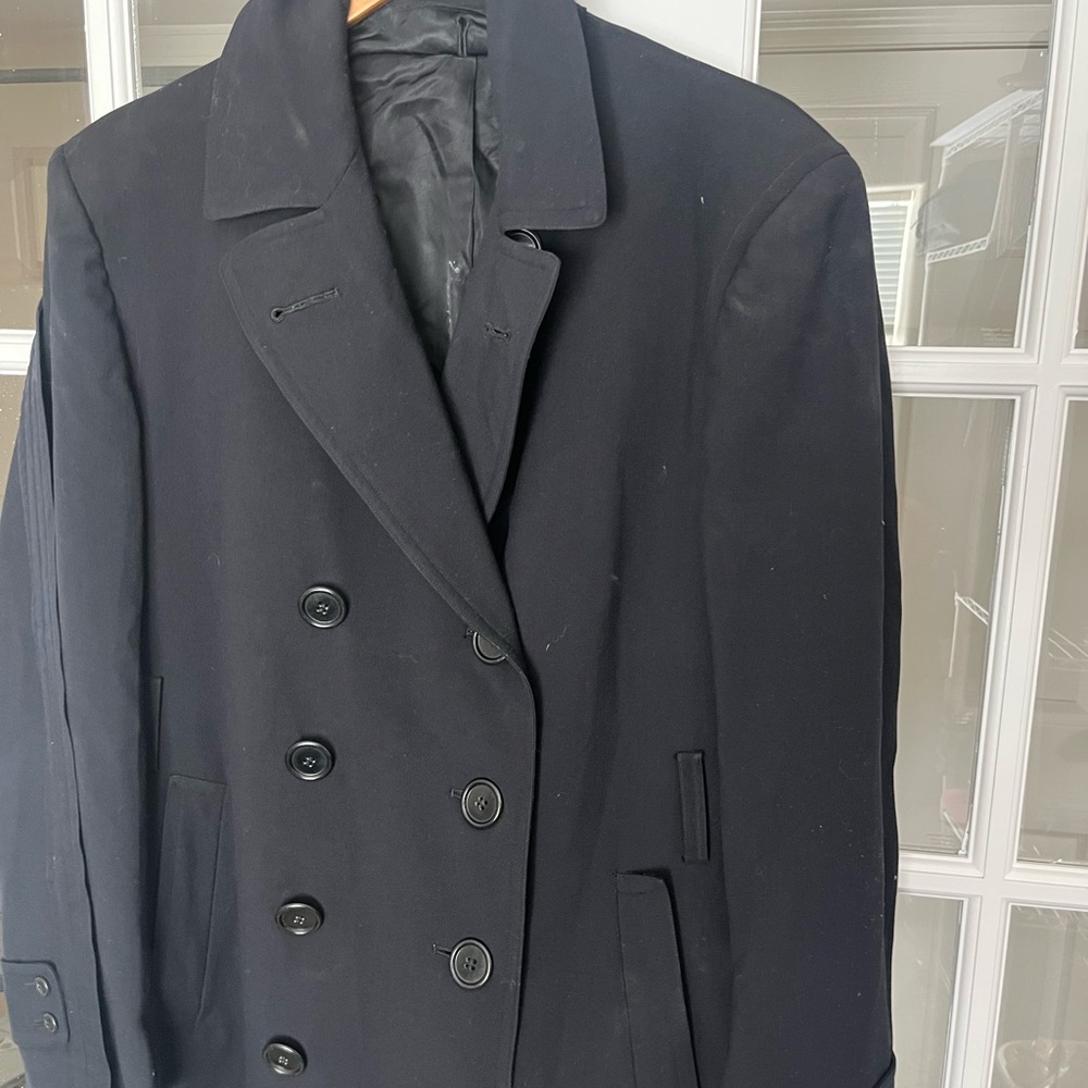 Vintage Naval Overcoat Coat Military XL - Picture 2 of 9